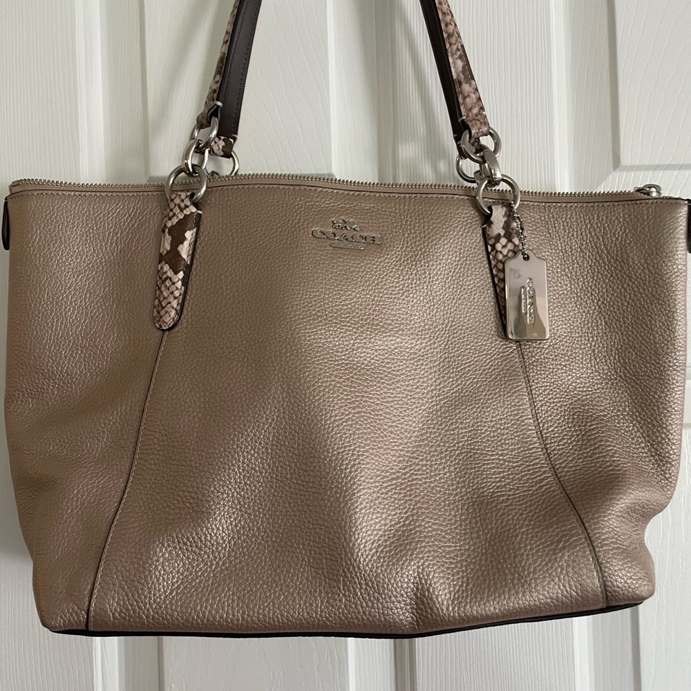 Gold and Snakeskin Coach Purse